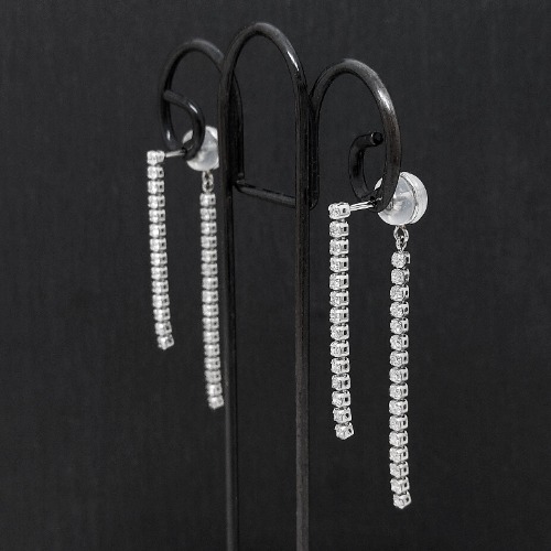 プラチナ ダイヤモンド ピアス - 画像 (2)