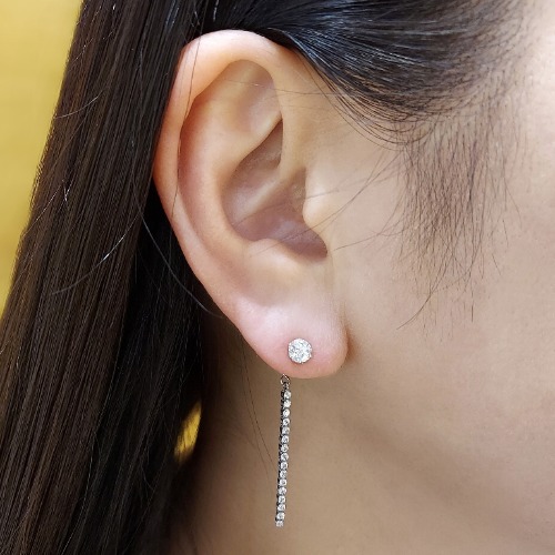 プラチナ ダイヤモンド ピアス - 画像 (4)