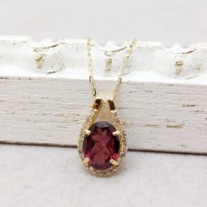 K18YG ガーネット ネックレス