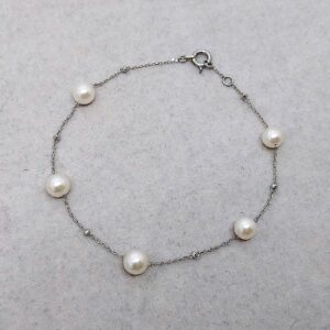 プラチナ パール ブレスレット