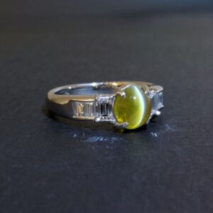 プラチナ クリソベリルキャッツアイ リング