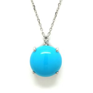 プラチナ トルコ石 ネックレス